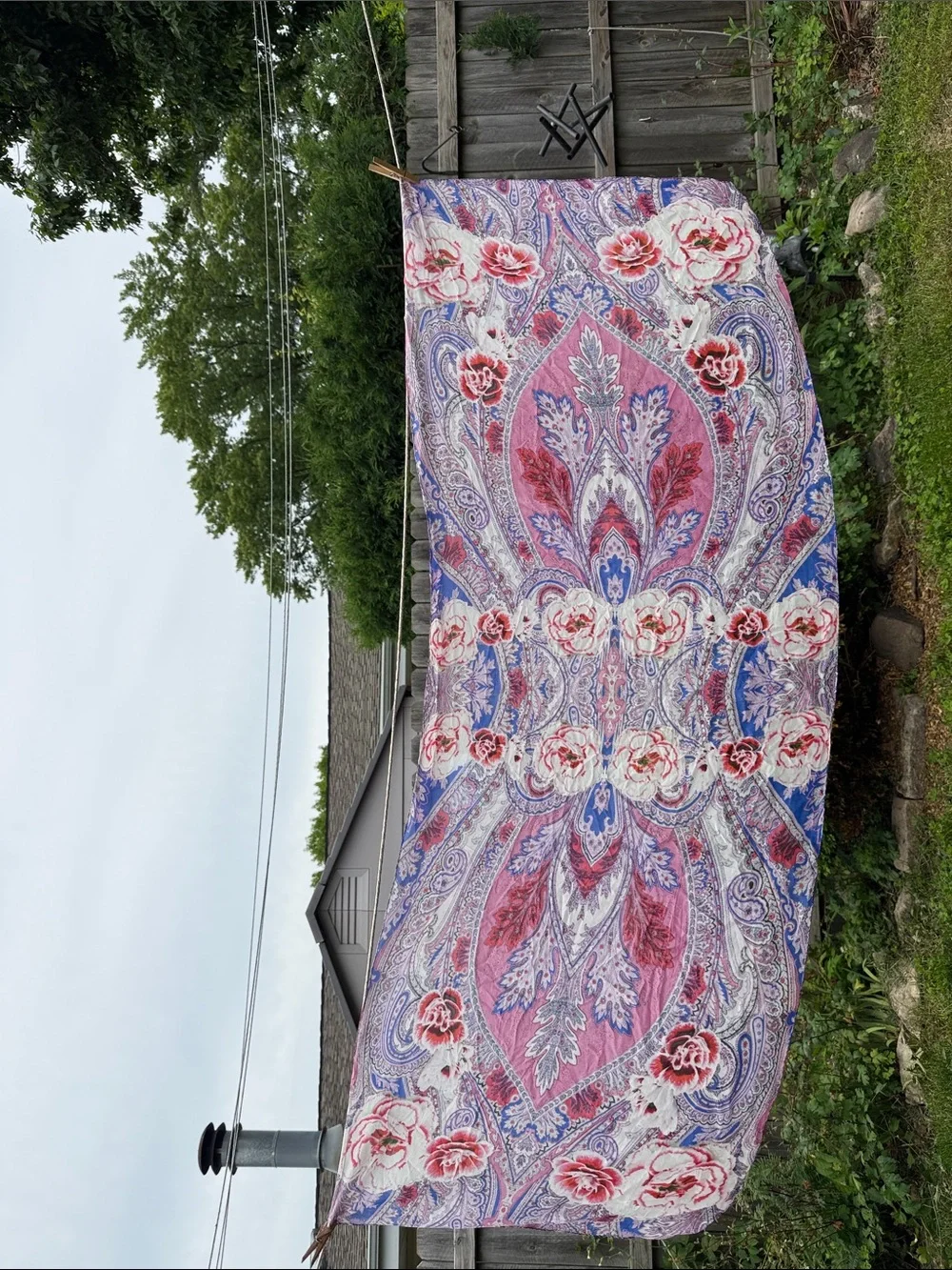 Laura Ciccarello Silk Scarf Floral Paisley Rare